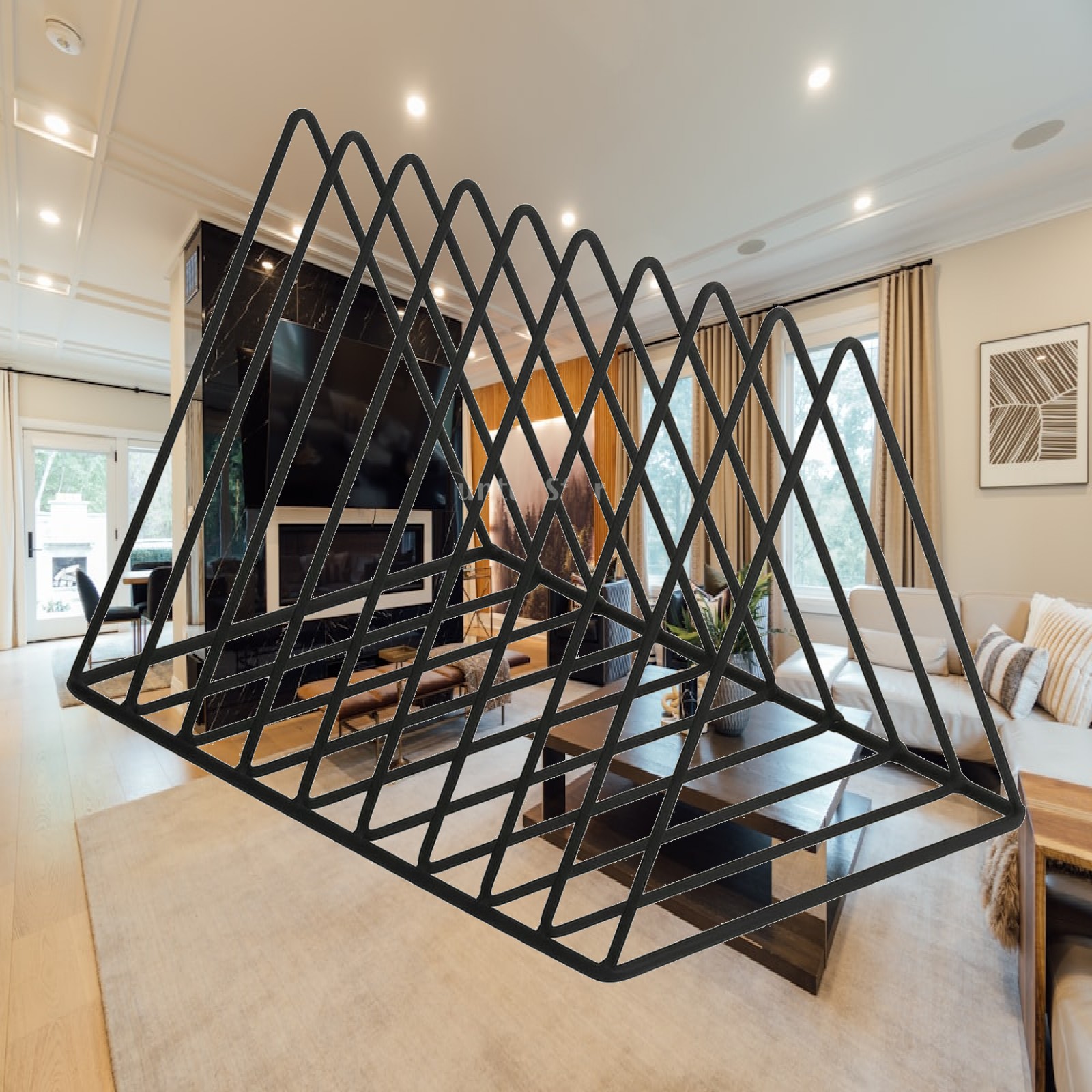 Magazine Holder Rack - Stalowy, trójkątny organizer na biurko, stabilny